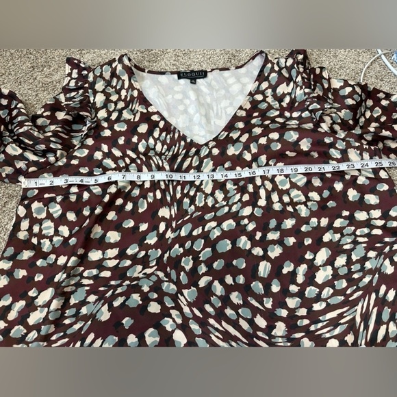 Eloquii Geo print Ruffle Blouse Sz 20 - Picture 6 of 8